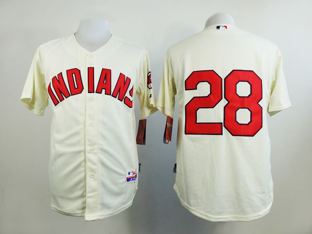 Men Cleveland Indians #28 Kluber Cream MLB Jerseys->cleveland indians->MLB Jersey